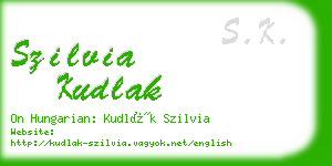 szilvia kudlak business card